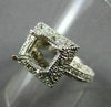 ESTATE .80CT DIAMOND 14K WHITE GOLD SQUARE HALO SEMI MOUNT ENGAGEMENT RING #1036
