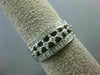 ESTATE WIDE .20CT DIAMOND 14KT WHITE GOLD 3D 3 ROW SHARE PRONG ANNIVERSARY RING