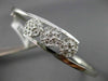 ESTATE .10CT DIAMOND 14KT WHITE GOLD PAST PRESENT FUTURE FLOWER BANGLE BRACELET
