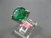 4.49CT DIAMOND & AAA EMERALD 18KT 2 TONE GOLD CLASSIC ROUND HALO ENGAGEMENT RING