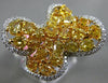 ESTATE LARGE 4.12CT WHITE & FANCY YELLOW DIAMOND 18K 2 TONE GOLD 3D FLOWER RING