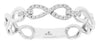 ESTATE .08CT DIAMOND 14KT WHITE GOLD 3D ROUND CLASSIC MULTI INFINITY LOVE RING