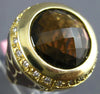 LARGE 10.40CT DIAMOND & AAA SMOKEY TOPAZ & ENAMEL 14KT YELLOW GOLD PANTHER RING