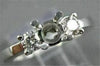 ESTATE .37CT DIAMOND 14KT WHITE GOLD 3 STONE SEMI MOUNT ENGAGEMENT RING #22416