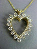 ESTATE .64CT ROUND DIAMOND 14KT YELLOW GOLD CLASSIC OPEN HEART PENDANT  #19214