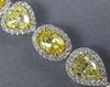 EXTRA LARGE 19.42CT WHITE & FANCY YELLOW DIAMOND 18KT WHITE GOLD TENNIS BRACELET