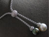 .42CT DIAMOND & AAA SOUTH SEA & TAHITIAN PEARL 18K WHITE GOLD 3D LARIAT NECKLACE