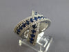 2.79CT DIAMOND & AAA SAPPHIRE 14KT WHITE GOLD 3 ROW CRISS CROSS X INFINITY RING