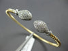 ESTATE LARGE .60CT DIAMOND 14K 2 TONE GOLD DOUBLE SNAKE FLEXIBLE BANGLE BRACELET