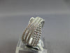 ESTATE .49CT DIAMOND 14K WHITE GOLD 3D 3 ROW CRISS CROSS INFINITY LOVE RING