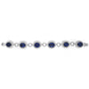 LARGE 24.75CT DIAMOND & AAA SAPPHIRE 18K WHITE GOLD OVAL & ROUND TENNIS BRACELET