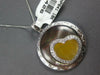 LARGE .42CT DIAMOND & AAA MOTHER OF PEARL 18KT WHITE GOLD CIRCULAR HEART PENDANT
