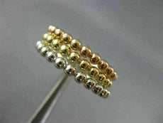 ESTATE WIDE 14KT WHITE YELLOW & ROSE GOLD 3D BEADED ETERNITY STACKABLE FUN RING