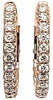 ESTATE 3.79CT DIAMOND 18KT ROSE GOLD 3D ROUND CLASSIC OVAL HOOP HANGING EARRINGS