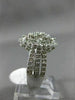 ESTATE LARGE 1.50CT DIAMOND 14KT WHITE GOLD 3D FILIGREE MARQUISE CLUSTER RING FG