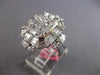 EXTRA LARGE 3.14CT DIAMOND 18KT WHITE GOLD MULTI SHAPE DOUBLE SQUARE FLOWER RING