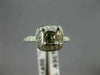 .63CT DIAMOND 14KT WHITE GOLD 3D SQUARE HALO SEMI MOUNT ENGAGEMENT RING #22374