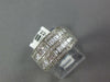 WIDE 1.0CT DIAMOND 14KT WHITE GOLD ROUND & BAGUETTE MULTI ROW ANNIVERSARY RING