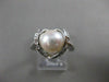ESTATE DIAMOND 8.5MM SOUTH SEA PEARL 18K WHITE GOLD HEART COCKTAIL RING 12M 6545