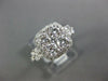LARGE 1.32CT DIAMOND 18KT WHITE GOLD ROUND CLUSTER SQUARE HALO ENGAGEMENT RING