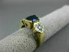 ESTATE WIDE .80CT DIAMOND & AAA SAPPHIRE 14KT 2 TONE GOLD SEMI BEZEL FLOWER RING