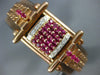 ANTIQUE LARGE 2.40CT DIAMOND & AAA RUBY 14KT ROSE GOLD SQUARE FUN BRACELET #2767