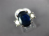 ESTATE LARGE 4.96CT DIAMOND & AAA SAPPHIRE 14KT WHITE GOLD 3D ENGAGEMENT RING