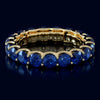 3.60CT AAA SAPPHIRE 14KT YELLOW GOLD CLASSIC SHARED PRONG ETERNITY FUN LOVE RING
