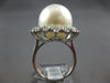 EXTRA LARGE .98CT DIAMOND & AAA SOUTH SEA PEARL 18KT WHITE GOLD FLORAL LOVE RING
