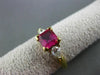 ESTATE 1.74CT DIAMOND & RUBALITE 18KT TWO TONE GOLD 3D FILIGREE ENGAGEMENT RING