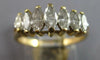 ESTATE WIDE 1.0CT DIAMOND 14KT YELLOW GOLD 3D MARQUISE 7 STONE ANNIVERSARY RING
