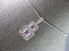 .76CT DIAMOND & AAA PINK SAPPHIRE 14KT WHITE GOLD DOUBLE SQUARE FLOATING PENDANT