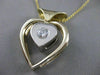 ESTATE .30CT DIAMOND 14K WHITE YELLOW GOLD OPEN 3D HEART SOLITAIRE PENDANT 17532