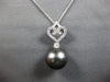 .33CT DIAMOND & AAA TAHITIAN PEARL 18KT WHITE GOLD HEART SHAPE FLOATING PENDANT