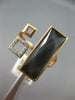 .07CT DIAMOND & AAA GREY QUARTZ 14KT ROSE GOLD 3D SQUARE RECTANGULAR FUN RING
