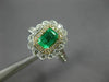 ESTATE WIDE 1.08CT DIAMOND AAA EMERALD 14KT TWO TONE GOLD FLOWER ENGAGEMENT RING