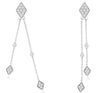 ESTATE .80CT DIAMOND 14KT WHITE GOLD BY THE YARD CHANDELIER FUN HANGING EARRINGS