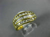 ESTATE WIDE .90CT DIAMOND 18KT YELLOW GOLD 3D CLASSIC THREE ROW ANNIVERSARY RING