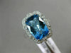 LARGE 4.56CT DIAMOND & AAA BLUE TOPAZ 14K WHITE GOLD HALO FILIGREE MILGRAIN RING