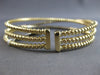 LARGE 1.30CT DIAMOND 14KT 2 TONE GOLD 3D FLEXIBLE MULTI ROW CUFF BANGLE BRACELET