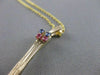 ANTIQUE LARGE RUBY SAPPHIRE BANJO GUITAR 14K YELLOW GOLD FILIGREE PENDANT #20852