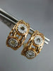 .15CT DIAMOND 14KT WHITE & ROSE GOLD CIRCULAR SEMI HOOP CLIP ON HANGING EARRINGS