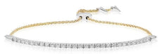 .32CT DIAMOND 18KT 2 TONE GOLD 3D ROUND CLASSIC BAR ADJUSTABLE FUN LOVE BRACELET