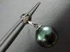 ESTATE .06CT DIAMOND 14KT WHITE GOLD AAA TAHITIAN PEARL 3 STONE HANGING EARRINGS