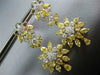 ESTATE LARGE 9.1CT WHITE & FANCY YELLOW DIAMOND 18K GOLD FLOWER HANGING EARRINGS