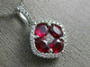 ESTATE 2.10CT DIAMOND & AAA RUBY 18KT WHITE GOLD SQUARE FLOWER FLOATING PENDANT