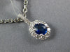 1.12CT DIAMOND & AAA SAPPHIRE 18KT WHITE GOLD 3D OVAL FLOWER FLOATING PENDANT