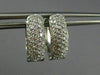 ESTATE .53CT DIAMOND 14KT WHITE GOLD 3D OVAL MULTI ROW HUGGIE HOOP EARRINGS 5mm