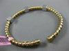 ESTATE .30CT DIAMOND 14KT WHITE & YELLOW GOLD 3D SQUARE FLEXIBLE BANGLE BRACELET