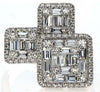 LARGE 1.32CT DIAMOND 18KT WHITE GOLD ROUND & BAGUETTE MULTI SQUARE COCKTAIL RING